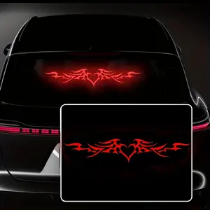 Gothic Heart Wing High Intensity Reflective Car Sticker Front Glass Bumper Body Decoration Night Driving Safety Warning DIY Fashion Vinyl Self Adhesive Waterproof Decal Christmas Gift