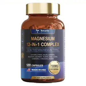 12-in-1 Magnesium Complex 700mg - Supplement with Glycinate Citrate MalateOxide Taurate Aspartate Orotate, Vegan Capsules for Muscle, Heart, and Relaxation Support magnesium-
