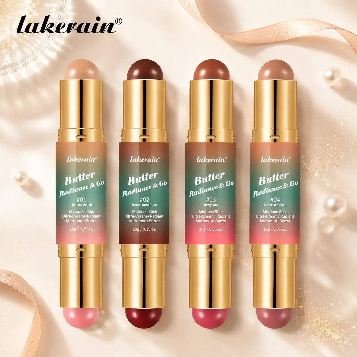 Butter Radiance & Go Multi-Use Blush Stick | Creamy Lip &Cheek Tint | Blendable, Lightweight & Natural Glow | 4 Shades