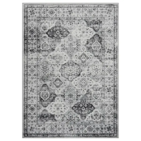 GARVEE Washable Vintage Traditional Area Rug with Floral Print, Foldable Non-Slip Floor Carpet Mat for Home Decor and Comfort