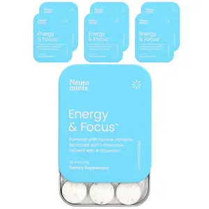 NeuroGum NeuroMints, Energy & Focus, Peppermint, 6 Packs, 12 Pieces Each