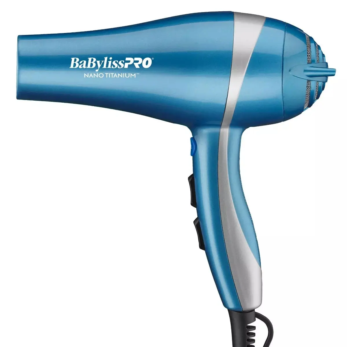 Conair BNT5548 2000W Pro Nano Titanium Lightweight Hair Dryer - Blue, Smoothing, Straightening, Frizz Reduction, Ergonomic, Easy-to-Use, Ionizer, Grooming Nozzle for Blowout at Home, 2000 Watts, 2.8 Lbs