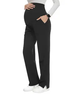 Women's Maternity Scrubs Pant Workwear Casual Cargo Trousers Pregnancy Pants, S-XXL