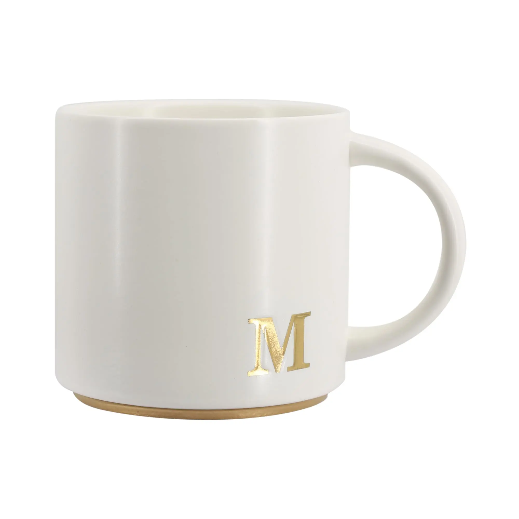 - Monogram Ceramic Mugs  15 Oz Golden Initial Coffee Cups Elegant Capital Alphabet Tea Personalized Mug With Gift Box Luxurious For Office And (m)
