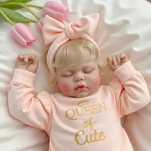 24Inch Reborn Toddler Baby Doll Soft Vinyl Cloth Body Newborn Baby Doll with Blonde Hair Birthday Toy For Child Christmas Gift