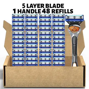 Men's Manual Shaving Kit, Safe Rust-Resistant Blades, Easy Replacement, Washable Premium Material, Classic Men's Grooming Tool