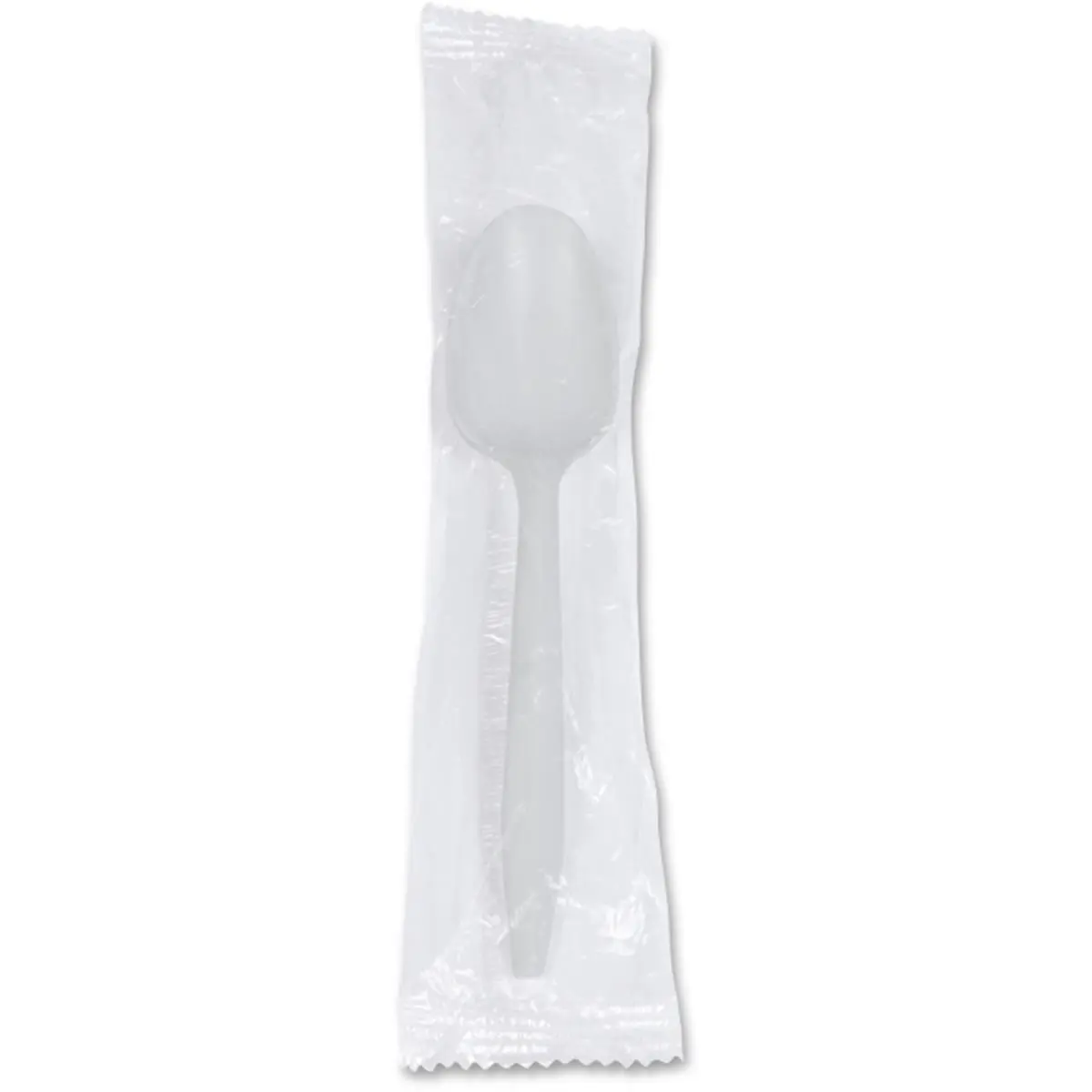 212 MAIN Disposable Glossy Medium-Weight Plastic Wrapped Spoons, Kitchenware Utensils with Smooth Glossy Material & Flexible Yet Rigid Build, Ideal for Home Kitchens, Office Parties