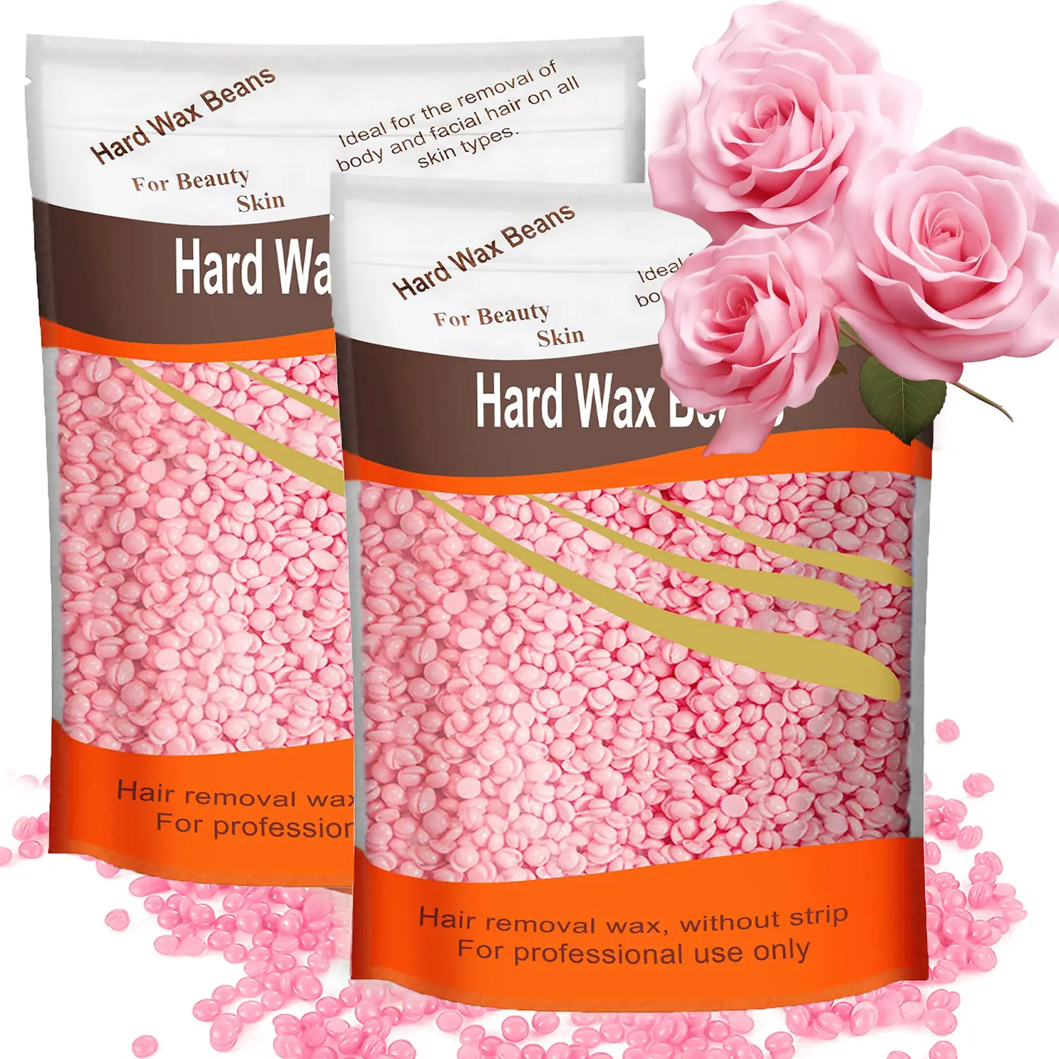 2 Pack Hard Wax Beads for Coarse Hair Removal, 1.3lb Wax Beads Bulk, Waxing Beads for Brazilian & Full Body, At-Home Easy Removal, Peel-Off Waxing Beads