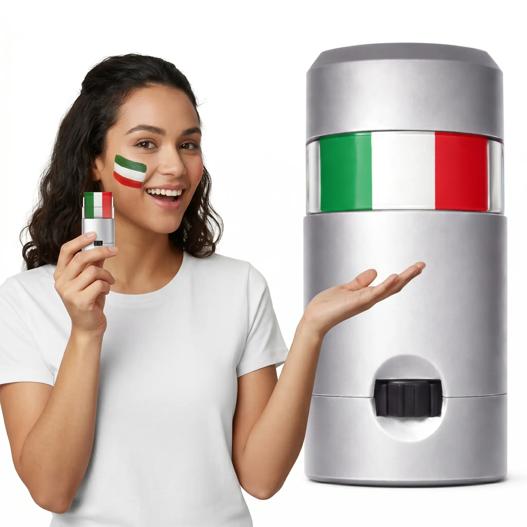 National Flag Face Paint Stick, 3 Colors Twist Up Face & Body Paint, Sweatproof Patriotic Makeup for Sports Events, Watch Parties, Parades & Cultural Celebrations