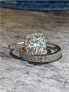 Affordable SHABA Cubic Zirconia Decor Ring Set - Artificial Gemstone Jewelry