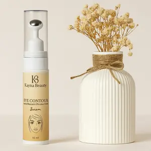 Kayna Beauty Eye Contours Serum with Prickly Pear & Coffee Extracts 10 ml - Lightweight Formula for Puffiness, Dark Circles & Fine Lines - Oil