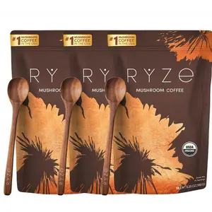 RYZE Mushroom Coffee USDA Organic with 6 Adaptogenic Mushrooms and MCT Oil, USA Grown Instant Coffee for Better Energy, Focus, Digestion, Immunity with Turkey Tail, Shiitake, Lion's Mane, 30 Servings
