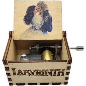 Labyrinth Music Box As The World Falls Down Goblin King and Sarah Masquerade Wooden Decor Ornament USA Made