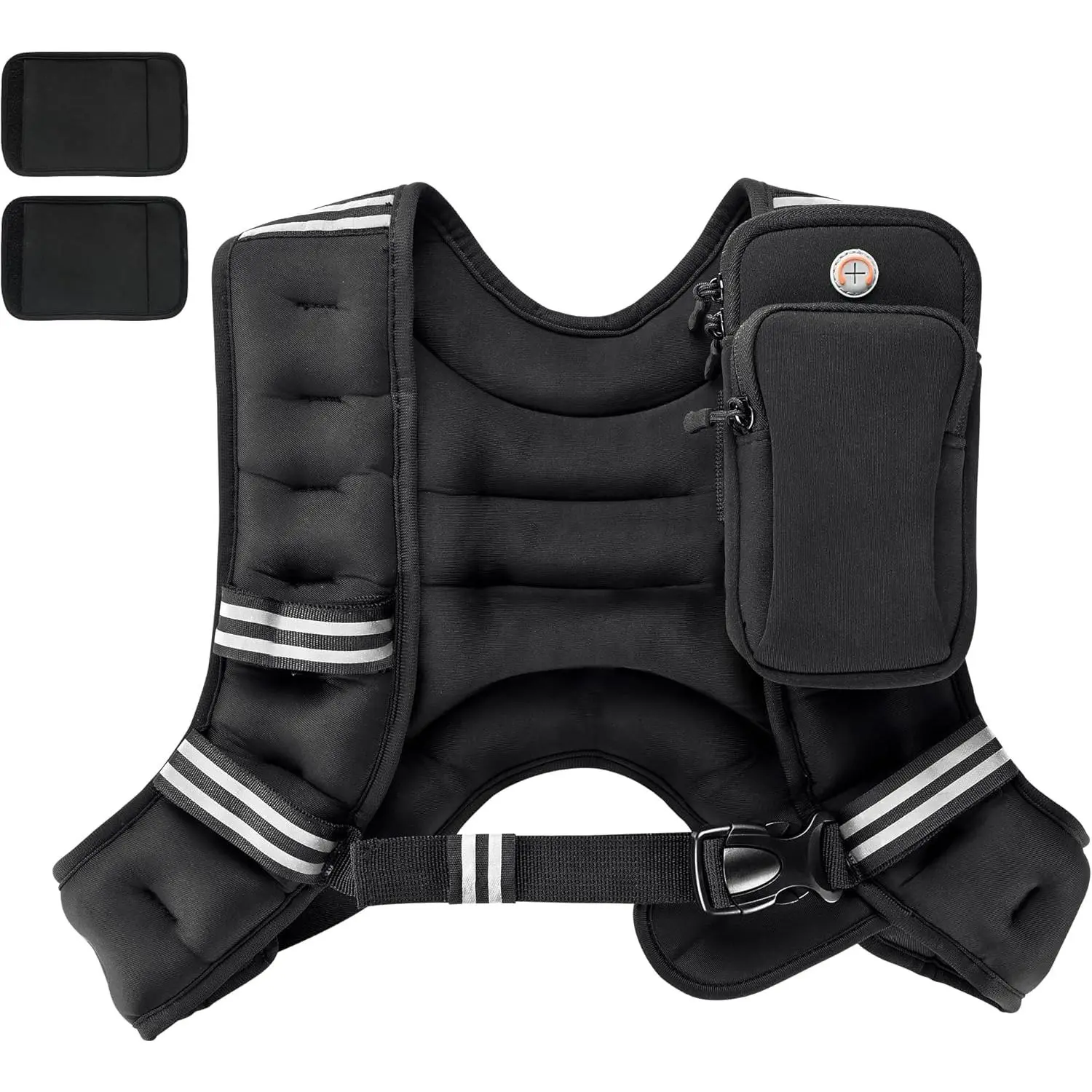 Weighted Vest,4lb/6lb/10lb/12lb/16lb/20lb/25lb/30lb Weight Vest with Reflective Stripe, Body Weight Vests Adjustable for Men, Women Workout, Strength, Running, Walking, Jogging