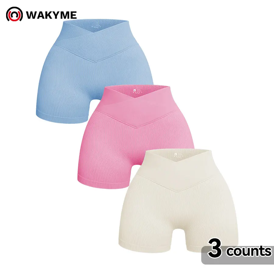 Women's Solid Color Crisscross Waist Workout Shorts – Slim Fit Yoga, Gym & Running Activewear for All-Season Wear
