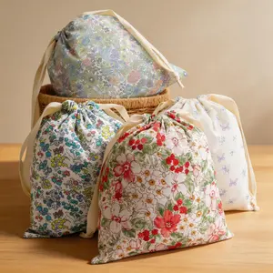 New Cute Forest Floral Series Drawstring Bag, Gift Storage Bag, Home Dustproof Bag, Diaper Bag, Handmade Beer Brewing Supplies