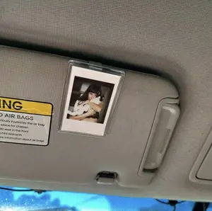 DIY Personalized Photo Car Sun Visor Clip & Decoration - Memory Display Accessories, Unique Men's Gift for Vehicles Acrylic Magnetic Holder