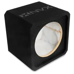 NE121S Single 12" Sealed 3/4" MDF Black Carpeted Subwoofer Enclosure – 1.0 Cu. Ft. with Polyfil and NVX Logo