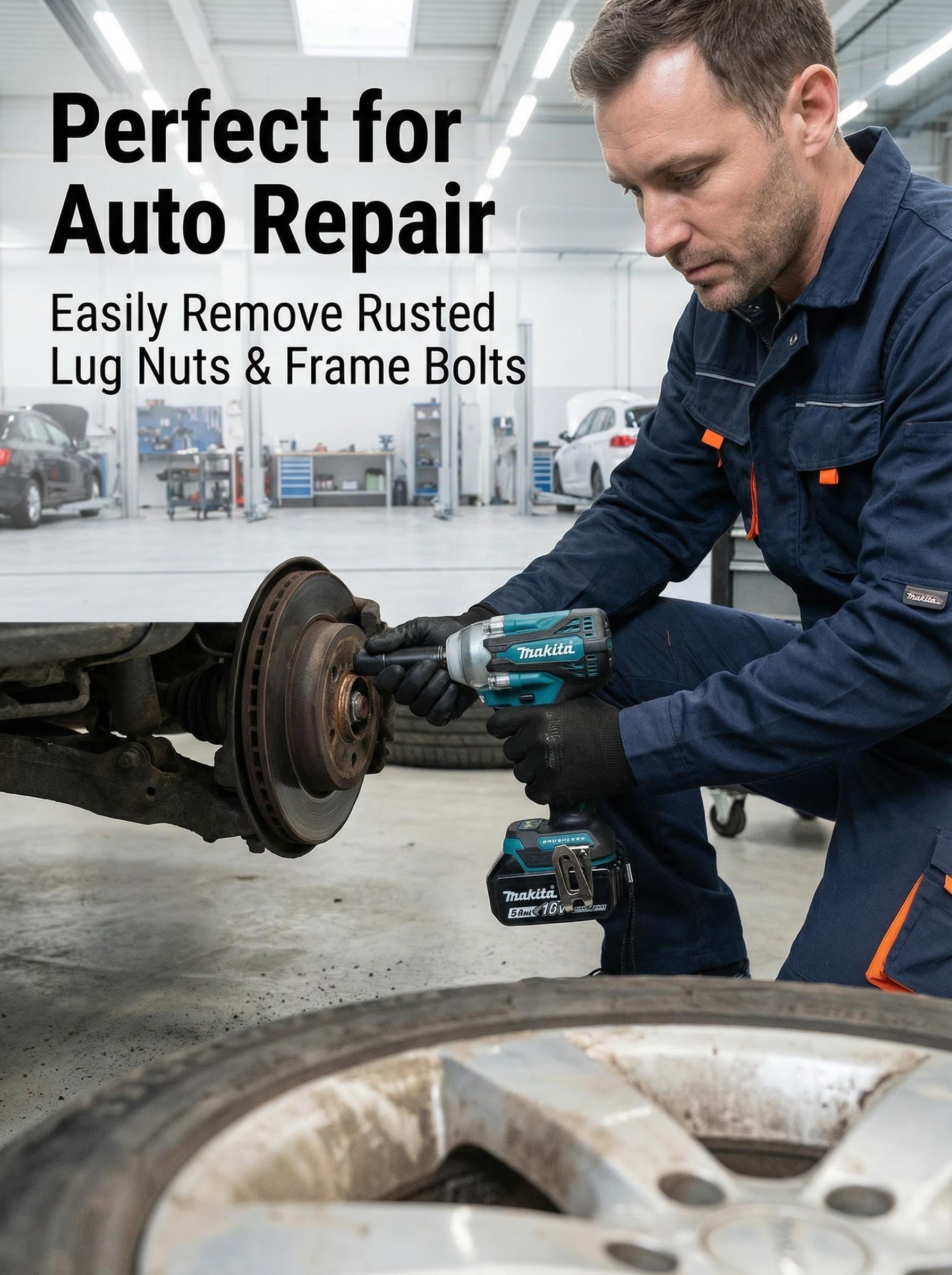 Makita DTW300 Brushless Impact Wrench For Automotive Repair With 18V Power And 330Nm Torque Output