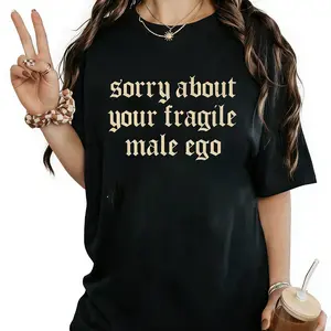 Empowerment Cotton Tee – Retro 'Sorry About Your Shirt' Women's Rights Top