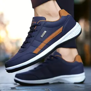 1 Pair Men's Classic Lace-Up Sneakers - Comfortable, Lightweight, All-Season Skate Shoes with Faux Upper and Rubber Sole Closed Casual