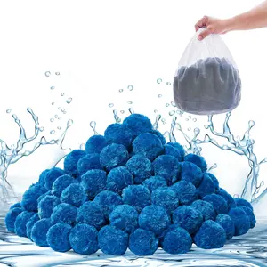 VEVOR Pool Filter Balls for Sand Filter, 1.5 lbs, Filter Balls Replace Pool Filter Sand, Reusable Blue Polyester Fiber Filter Media with Wash Bag, for Swimming Pool Aquarium Tank Above Ground Pool