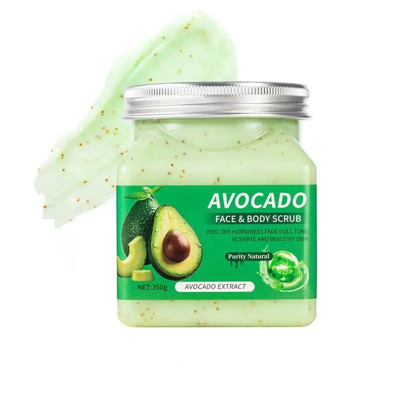 AVOCADOFACE Exfoliating Body Scrub Peel Off - Body Care, Fades Horniness, Brightens Dull Tone, Activates & Beautifies Skin - 12.35oz Single Item, Exfoliating Scrub, Cleanser, Brightening, Skin Repair, Cosmetic, Peel-Off Scrub