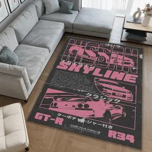 Nissan R35 Rug , retro car rug, JDM car tuners rug, Japanese Car Rug, Car Rug, Racing, jdm car rugs