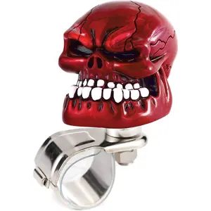 Skull Steering Wheel  Spinner Knob Power Turning Control Assist Grip Handle Fit     , Red