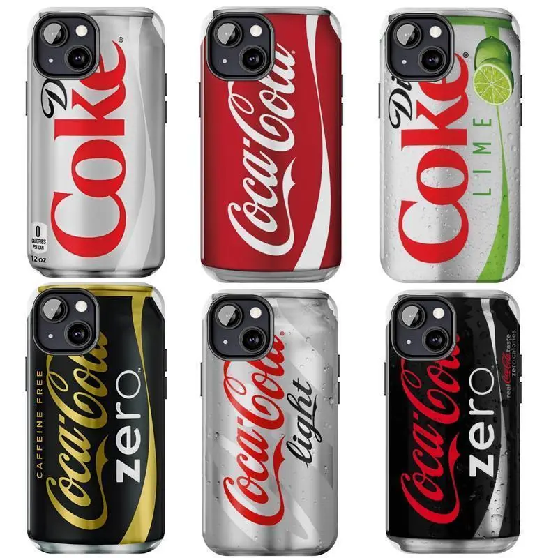 Diet Coke and Coca Cola Can Collection Phone Cases Phone Cover Hard Case Tough 2-piece Phone CaseSuitable Suitable for iPhone 17/16/15/14/13/12/11 Pro Max/Plusand Samsung Galaxy S23-25, shock-absorbing, anti-drop protective case, lightweight,