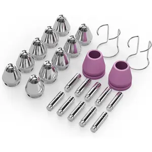 24 count SG-55 AG-60 WSD-60 Plasma    Tip Nozzles Consumables Kit/10 x Electrodes 10 x .045" Nozzle Tips 2 x Cups 2 x Brackets,Fit  CUT55HF and CUT 65HF
