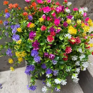 Colorful Eucalyptus Camellia Artificial Flower Decorative Potted Tree Plants, Faux Flower Decorations, Faux Camellia Flowers, UV Protection, Ideal for Indoor Outdoor Decor, Home Hotel Garden Wedding Resort