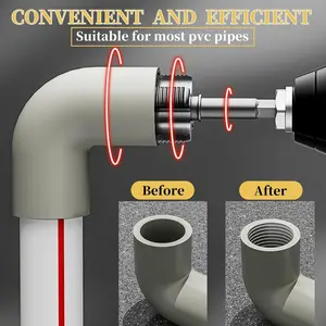 Electric Drill Tap Tool Set for PVC and Ppr Pipes, Durable User-Friendly Design, Efficient Thread Cutting, Ideal for Rvs and Kitchens