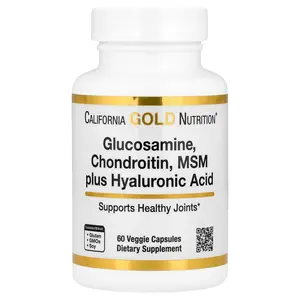 California Gold Nutrition Glucosamine, Chondroitin, MSM plus Hyaluronic Acid, 60 Veggie Capsules