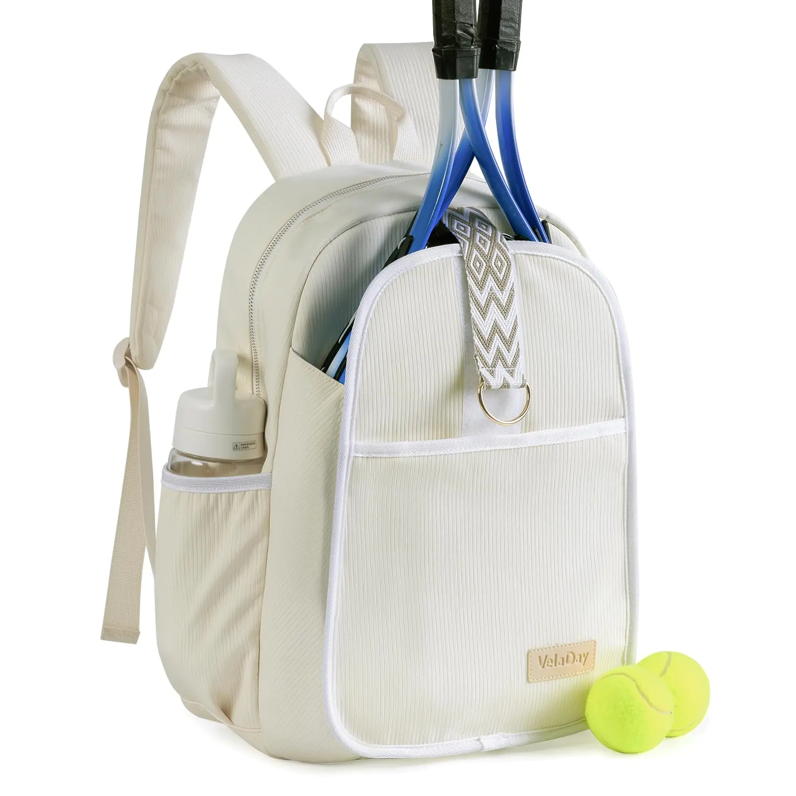 Tennis Bag for Women Girl, Stylish Quilted Tennis Pickleball Racket Backpack with Wet Pocket, Women Weekend Bag for Travel