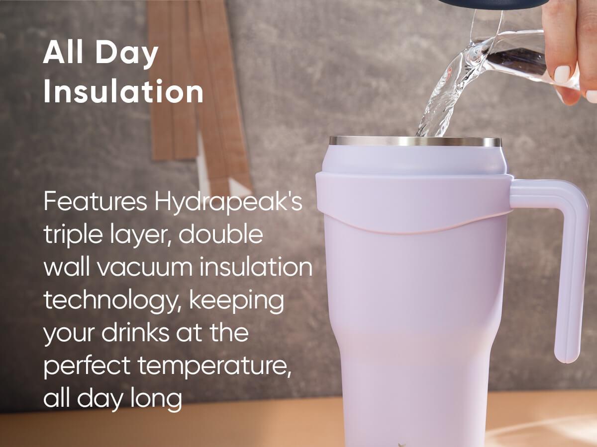 Hydrapeak Roadster 40oz Tumbler with Flip Up Sip & Straw - Insulated Water Bottles, Rubber Bottom, Stainless Steel Drinkware, Leak Proof Portable Travel Flask