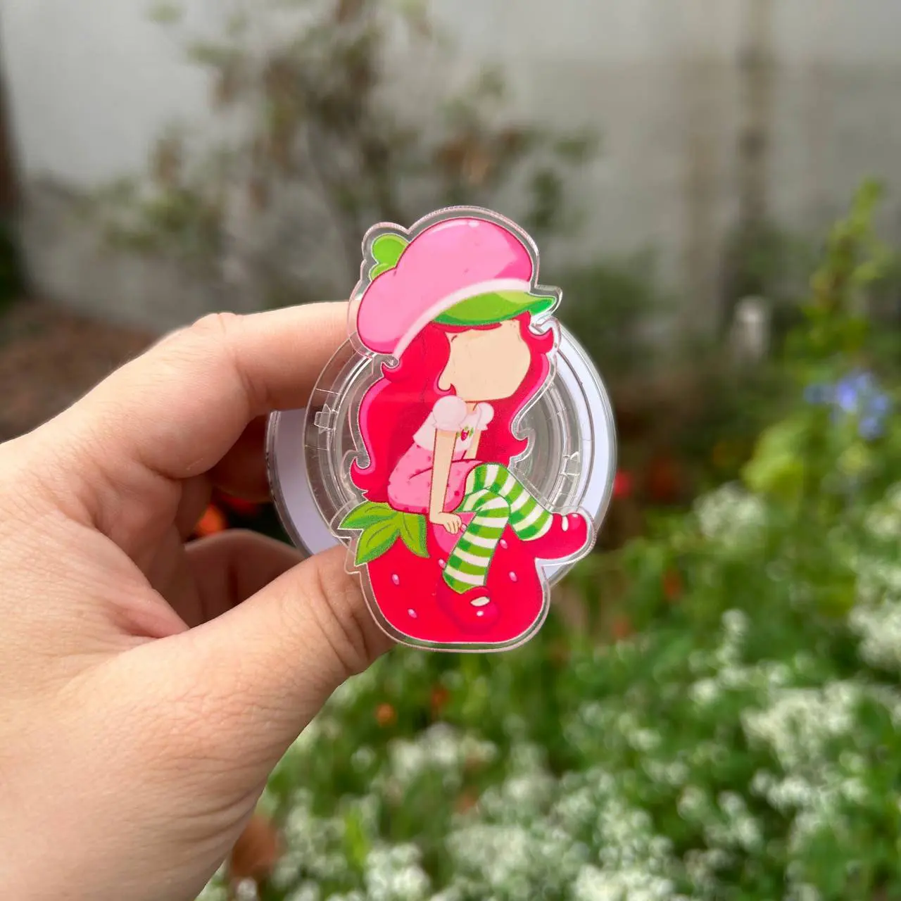 Strawberry Shortcake Girl MagSafe Phone Grip – Kawaii Aesthetic Phone Holder, Gift for Girls