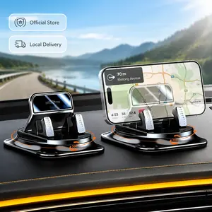 360° Rotatable Dashboard Car Phone Holder, Suction Cup Anti-Slip Mobile Phone Bracket, Horizontal Vertical Angle Adjustable Car Navigation Mount, Universal Vehicle Phone Accessories for All Smartphones