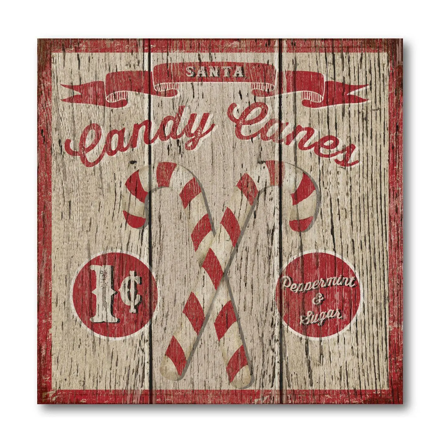 Courtside Market Candy Cane Frosted 16x16 Canvas
