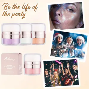 High-End Highlighter Powder, Fine Texture, Long-Lasting Shine, Easy Application, Lightweight Radiance Blush, All Day Illuminator, Glossy Makeup Effect