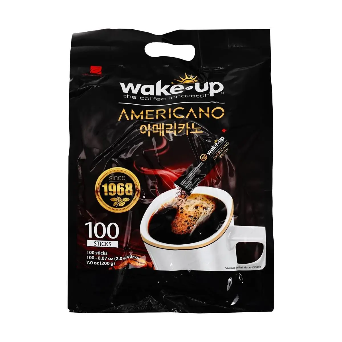 MASAN Wake Up Instant Coffee 200g - Vietnamese American Style, Strong Brew for Energy Boost, Office Essential, Quick Dissolve