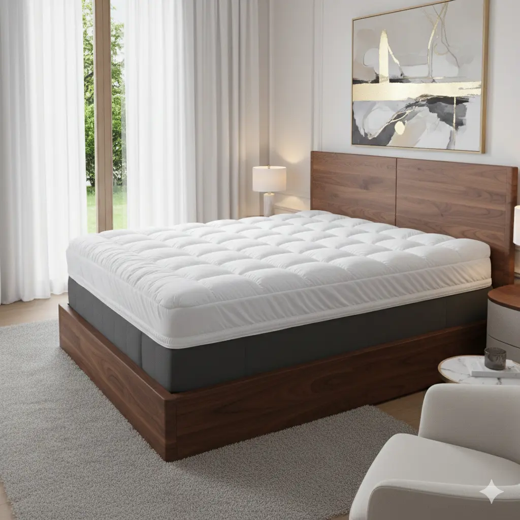 4 Inch Mattress Topper Queen – Extra Thick Cooling Bed Topper for Back Pain & Pressure Relief