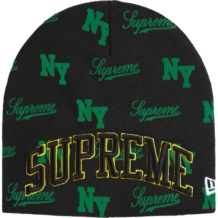 Supreme New Era Monogram Beanie 'Black'