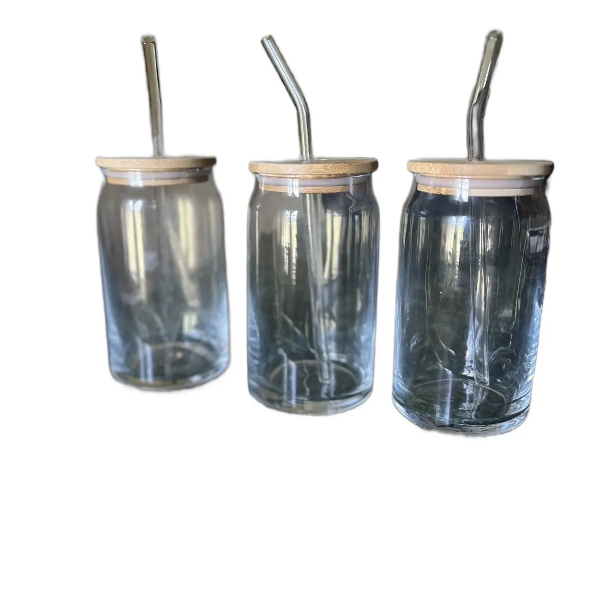 DZC Beer Can Shaped Glass, Drinking Cups With Lids and Straws,Beer Glass Cups 16 oz, Glass Cups Set Of 12, Beer Glasses Drinking Glasses Bulk, Ideal For Beer, Soda, Iced Coffee, Smoothies, Cocktails