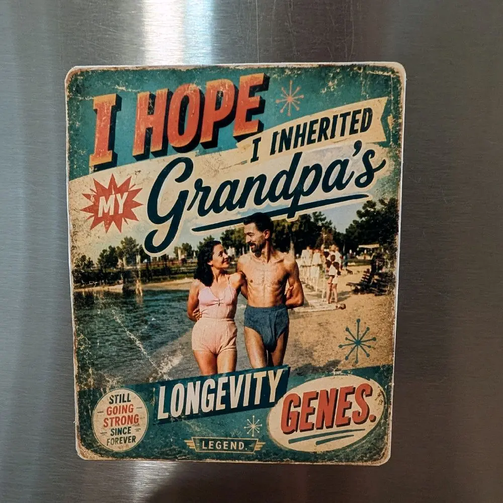 Acrylic Printed Magnetic Refrigerator Magnet, Popular Grandpa Dad Joke Decor, Funny Sarcastic Kitchen-Room Gift, Retro Humor Home Supply