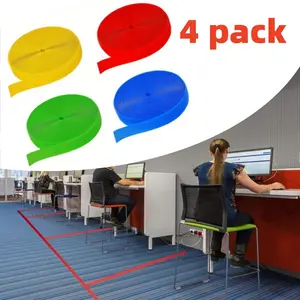 4 Packs of 24.61 Foot Carpet Marking Strips, Made of Nylon Material, Versatile and Easy To Cut, Suitable for School Classroom Decoration and DIY Handicrafts