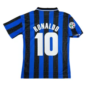 97/98   Short Sleeve Top No.10 Ronaldo Luiz Vintage Soccer Jerseys