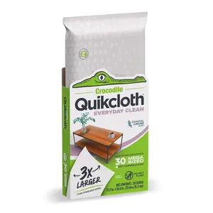 NEW! Quikcloth Everyday Clean Disposable Wipes - 30ct of 13"x10" Oversized Cloths - Plant-Based Sustainable Wipes - Plastic Neutral + Cruelty-Free - Coastal Juniper Scent