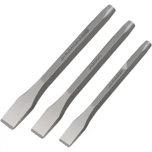3- Heavy Duty  Purpose Cold Chisels Kit, 3/8, 1/2, 5/8 in, for Carpentry, Metalwork, Woodwork & Masonry work