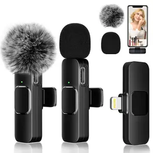 2026 2pcs Lavalier Wireless Microphone for iPhone iPad, Professional Wireless Microphone for Video Recording, Game Live Streaming, Interviews, Vlog